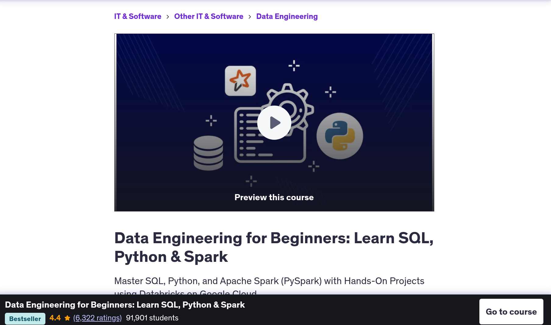 udemy course